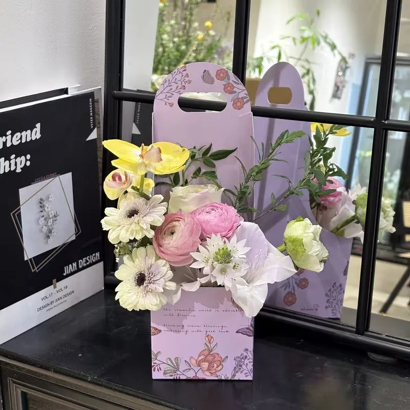 Cajita Romantic Flowers, Lila y Celeste